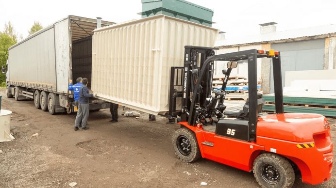 Подбор и погрузка Гринлос Погреб ЛКТ 3500*2000*2000 со входом через люк с тамбуром