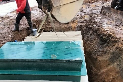 Монтаж Погреб ЛКТБ 2000*2000*2000 с боковым сходом через люк комфорт с тамбуром