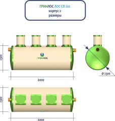 ГРИНЛОС Ливневая канализация 120-2300-2 стеклопластиковая